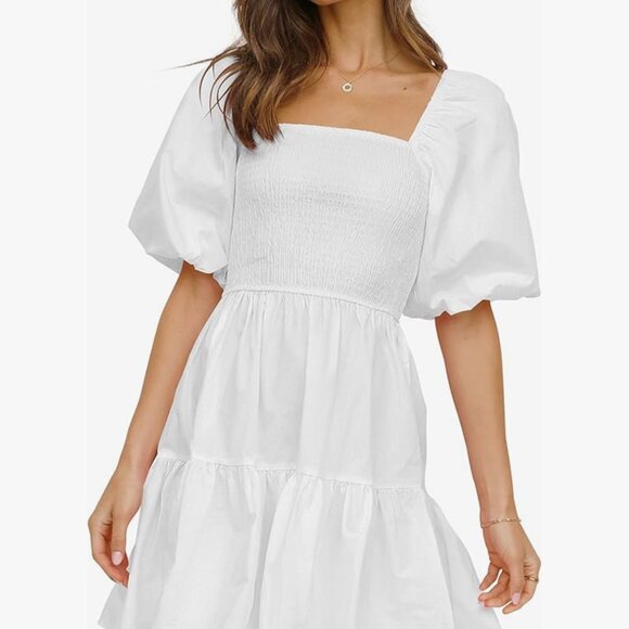 Smocked Top Puff Sleeve Top - Picture 1 of 4